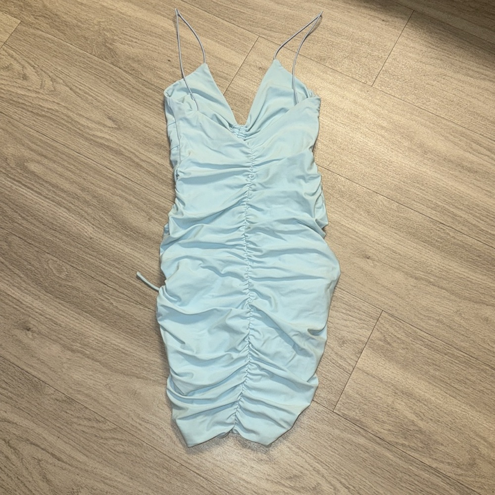 Tiger Mist Mini Ruched Dress - Picture 3 of 4